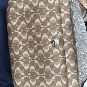 Coach Leather Crossbody Bag in Signature Canvas